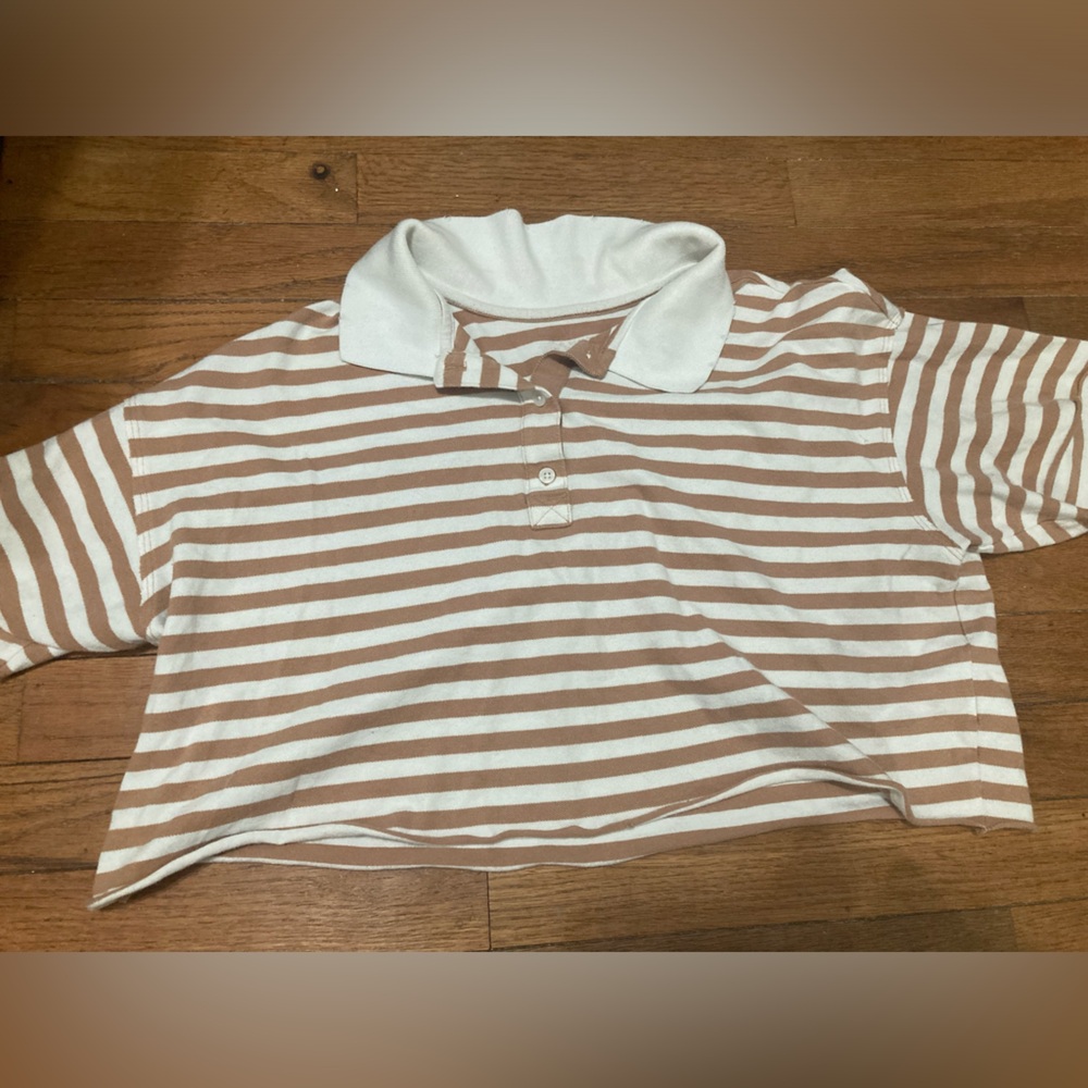 Tan and white striped Offline by Aerie top